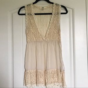 Cream Lace Boho Top